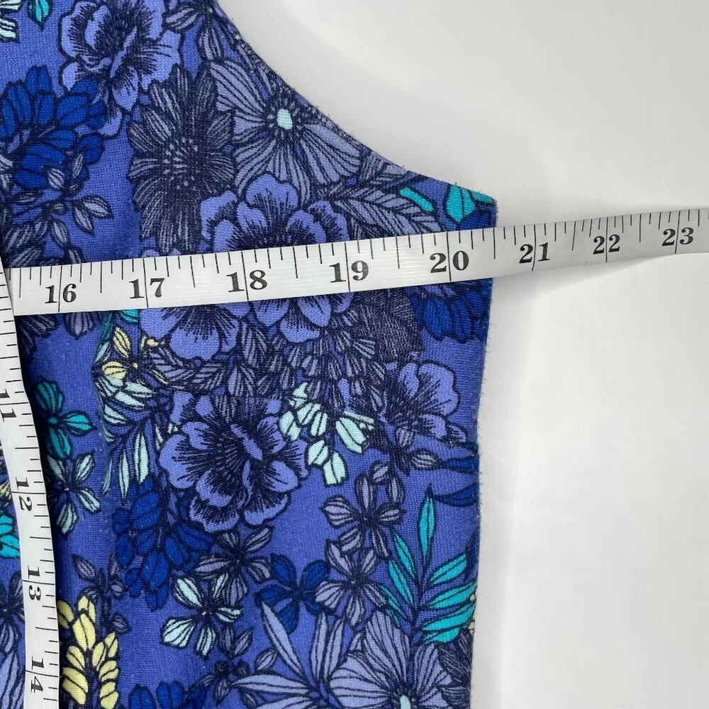 Talbots Floral Sheath Dress Blue Purple Sleeveless Knee Length Stretch Sz Large - Picture 8 of 12